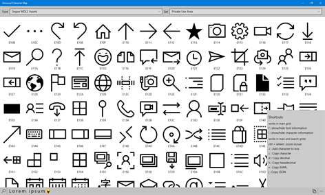 Font character map on mac